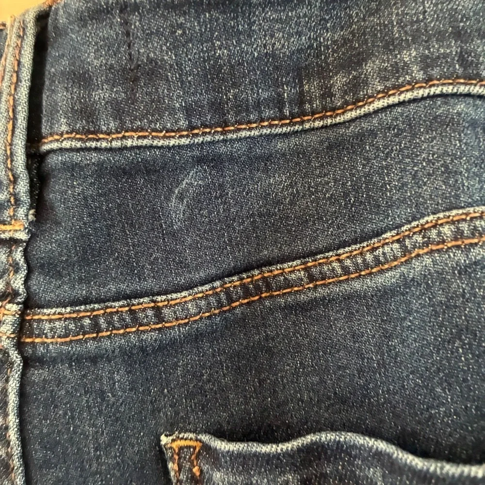 Liverpool Jeans Womens 12/31 Dark Blue Straight Leg Whiskered Stretch Cropped - Picture 7 of 16